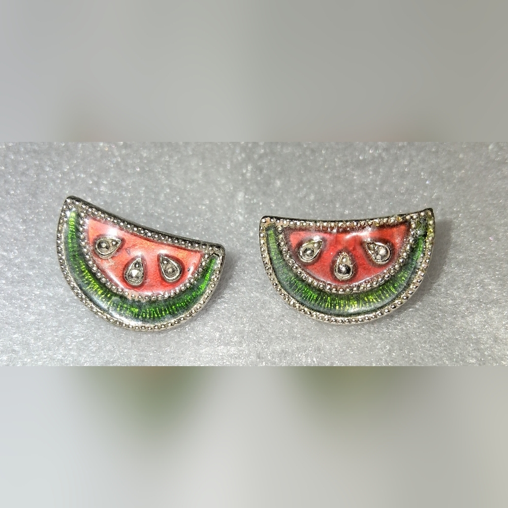 Vintage Avon Watermelon Slice Pierced Earrings